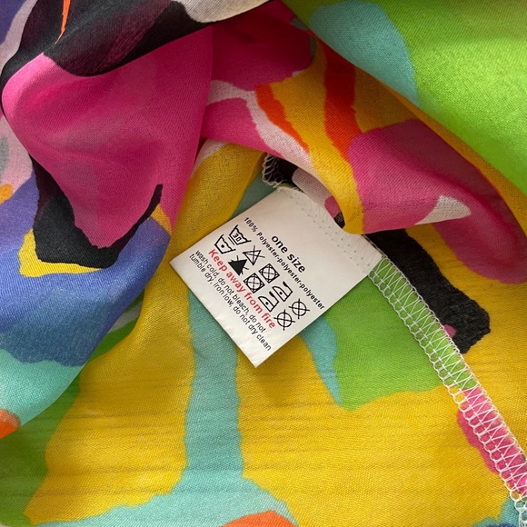 FERAUD Paris Abstract Floral Beach Dress Swim Cover Tunic Caftan O/S - Picture 7 of 10